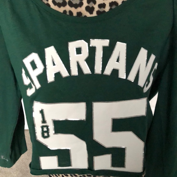 MSU crop tee shirt by Pink - Picture 2 of 4